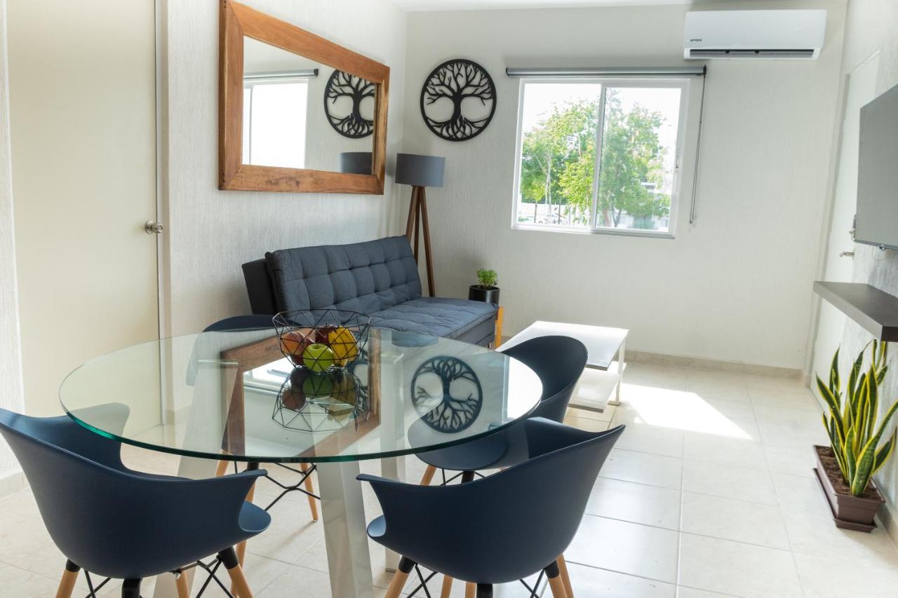 Depto 2 Rec. Con Vista A La Piscina En C. Privada Leilighet Playa del Carmen Eksteriør bilde