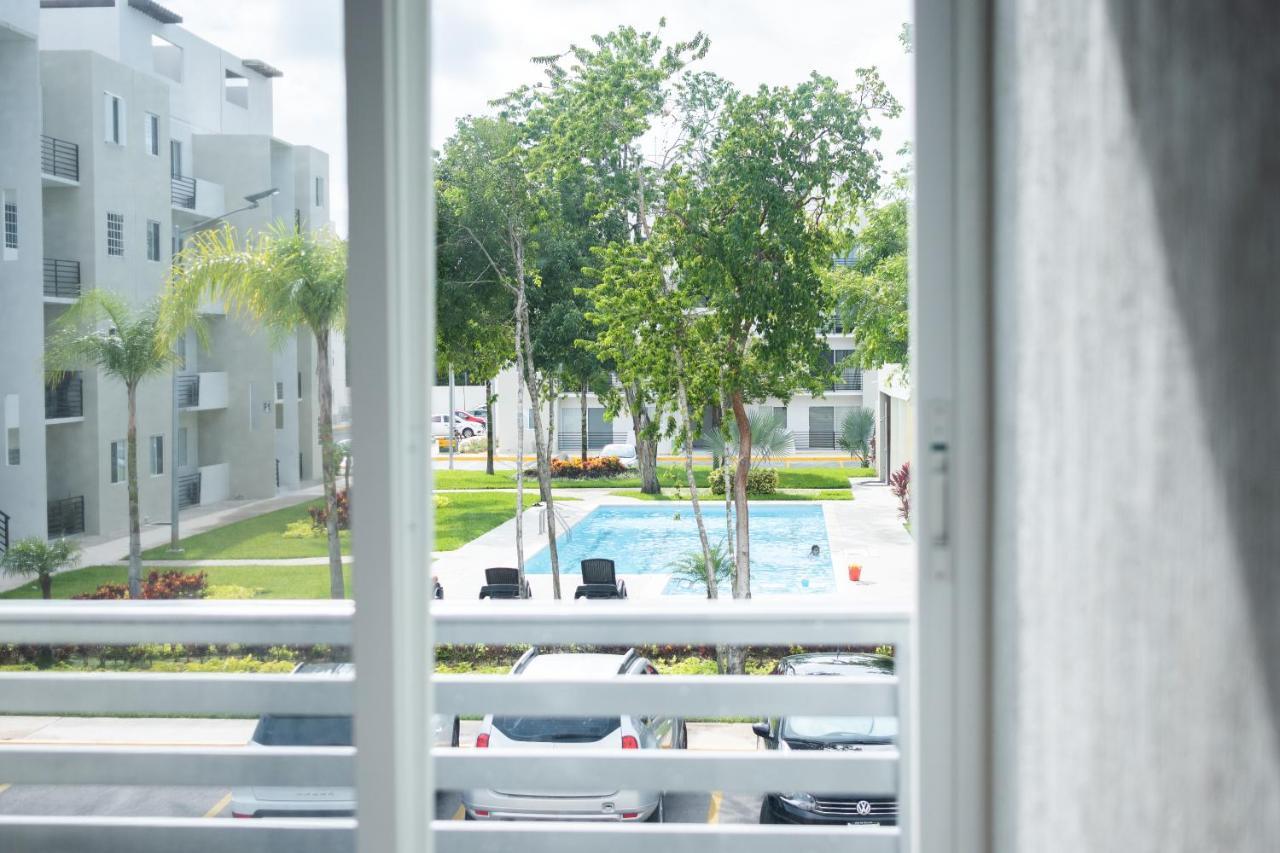 Depto 2 Rec. Con Vista A La Piscina En C. Privada Leilighet Playa del Carmen Eksteriør bilde